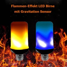 3-5W AC220V Blau/Grün/Gelb E27 LED Flammen Atmen Wirkung Effekt Birne Glühlampe