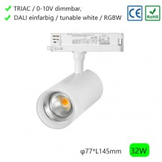 32W LED 3 Phasen Stromschienenstrahler Spot TRIAC 0-10V Dimmbar DALI Steuerbar 