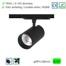 42W LED 3 Phasen Stromschienenstrahler Spot TRIAC 0-10V Dimmbar DALI Steuerbar 