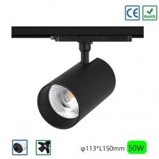 50W LED 3 Phasen Stromschienenstrahler 2700K-7000K für Hotel Austellung Ra90, Ra97 Hochwertig